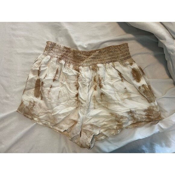 Bella Dahl Pants - Bella Dahl Tan Cream Tie Dye Shorts Size Medium Tencel Linen
